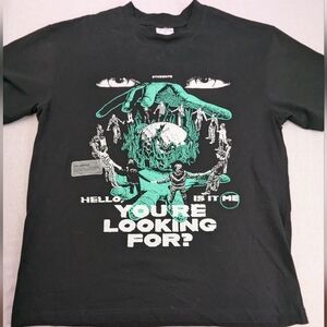 Students Hello Is It Me You're Looking For T-shirt Teal White Graphics Large